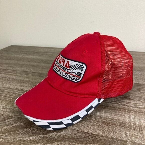 Fara Porsche Challenge 2018 Racing Hat Red Strapback Embroidered Cap Unisex - Picture 3 of 14